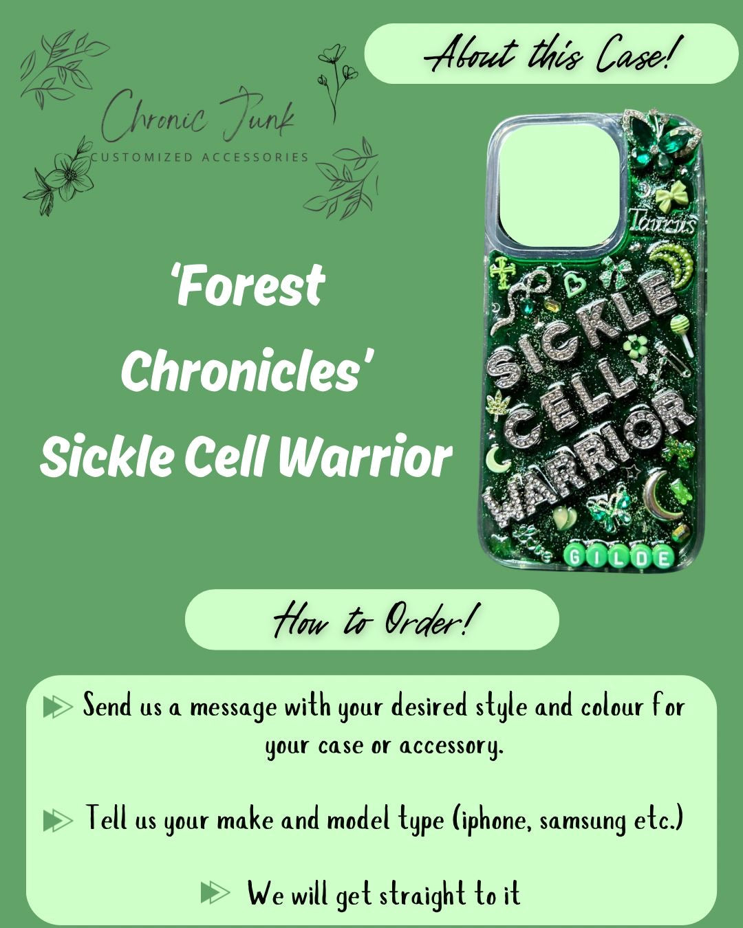 Custom Sickle Cell Warrior Junk Phone Case