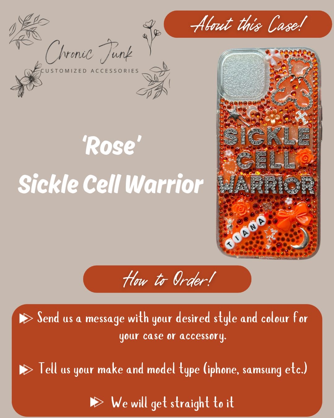 Custom Sickle Cell Warrior Junk Phone Case